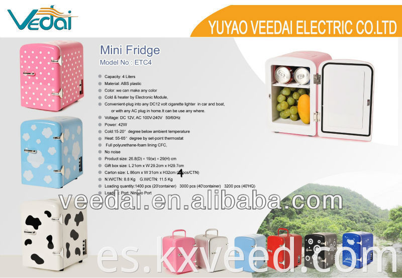 12V 110V-220V Mini refrigerador termoeléctrico refrigerador termoeléctrico y refrigerador de refrigerador 4L